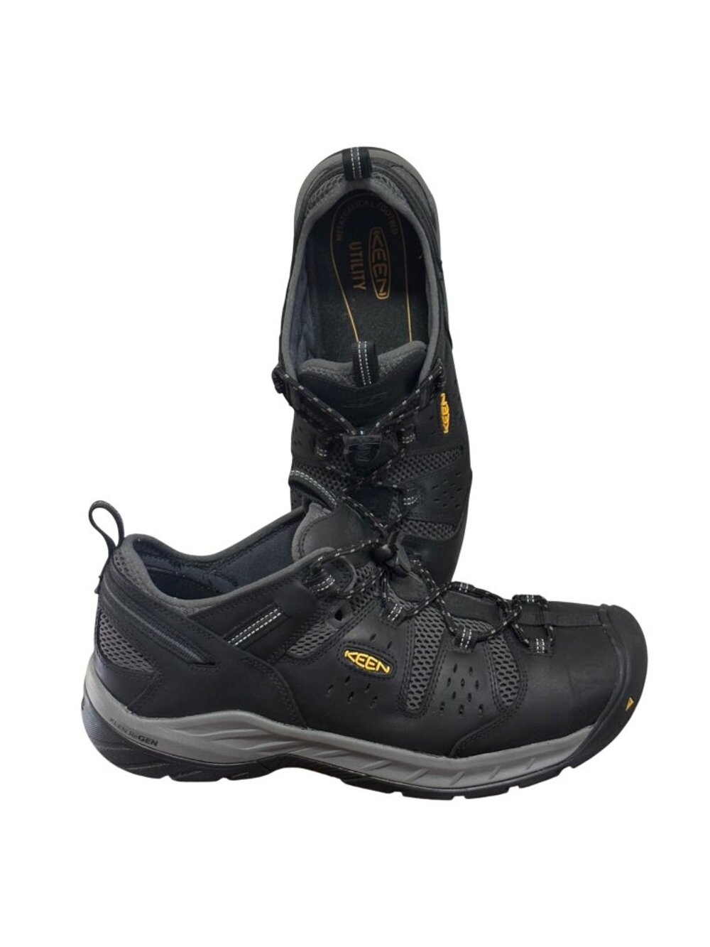 KEEN Utility Mens Steel Toe Black Work Shoes EH Oil & Slip Resistant Size 14D